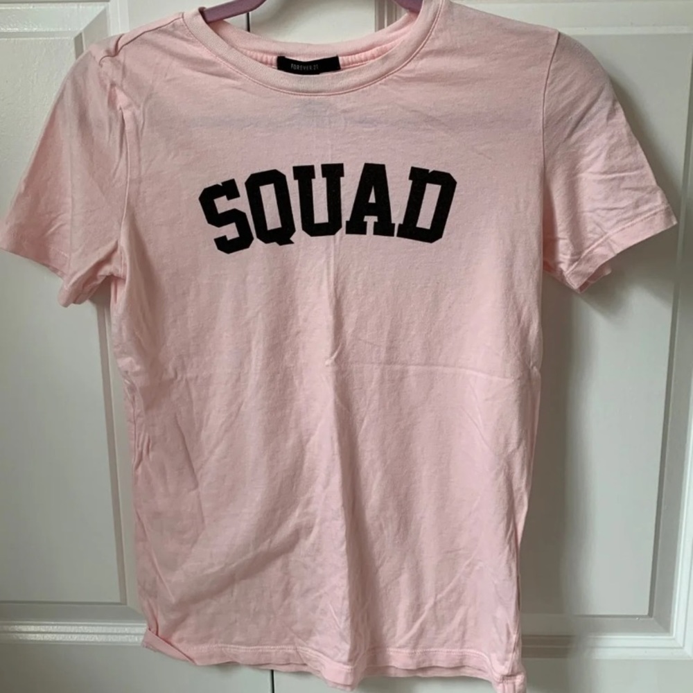 Pink “squad” t-shirt